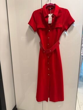 Zara belted midi dress